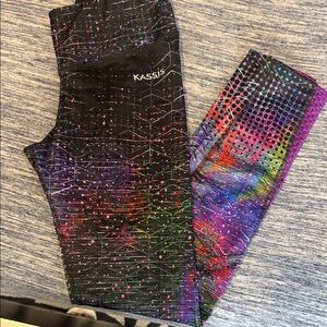 Black Multicolor High-Waist Leggings